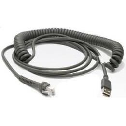 Zebra CBA-U09-C15ZAR Cable en espiral apantallado USB de 4,6 m para LS3408 DS3508