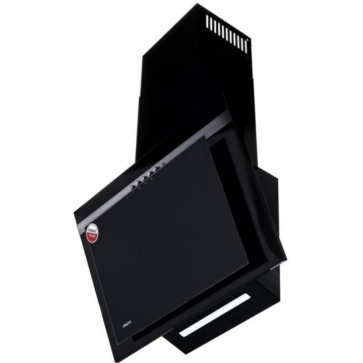 Akpo WK-4 Nero Line 2.0, exaustor de parede de 60 cm com atuador linear e sistema de extração silencioso, Preto