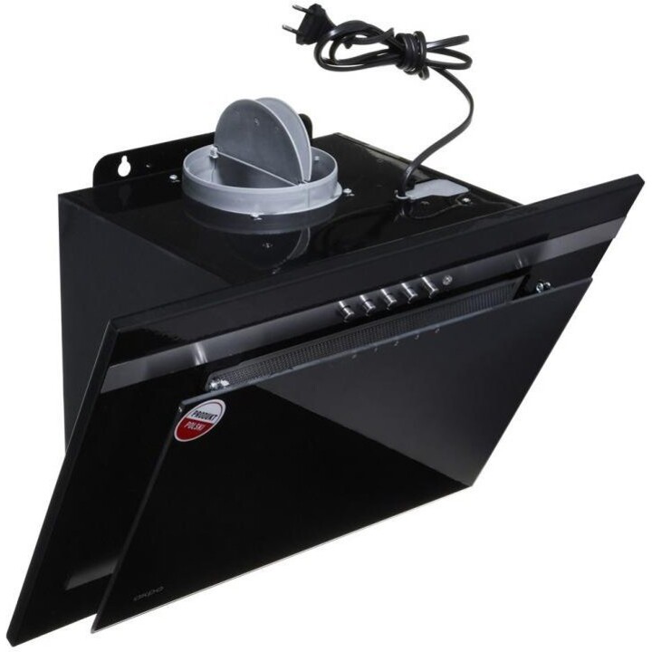 Akpo WK-4 Nero Line 2.0, exaustor de parede de 60 cm com atuador linear e sistema de extração silencioso, Preto