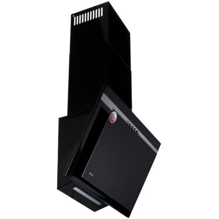 Akpo WK-4 Nero Line 2.0, exaustor de parede de 60 cm com atuador linear e sistema de extração silencioso, Preto