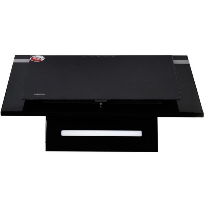 Akpo WK-4 Nero Line 2.0, exaustor de parede de 60 cm com atuador linear e sistema de extração silencioso, Preto