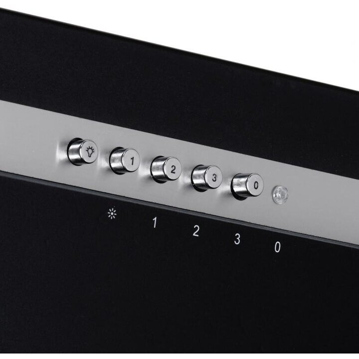 Akpo WK-4 Nero Line 2.0, exaustor de parede de 60 cm com atuador linear e sistema de extração silencioso, Preto