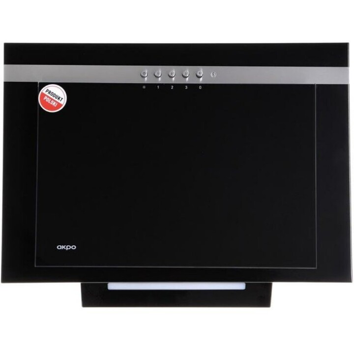 Akpo WK-4 Nero Line 2.0, hotte murale de 60 cm avec actionneur linéaire et système d'aspiration silencieux, noir