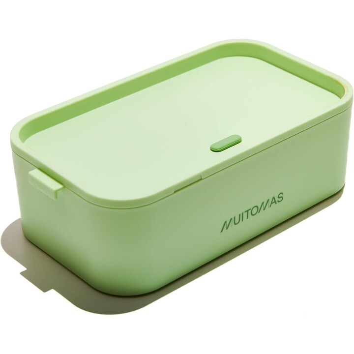 Muitomas LUNCHBOXLGN, 1.7L electric lunch box in high-resistance plastic for hot food, Green