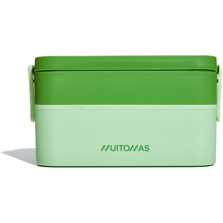 Muitomas LUNCHBOXLGN, 1.7L electric lunch box in high-resistance plastic for hot food, Green