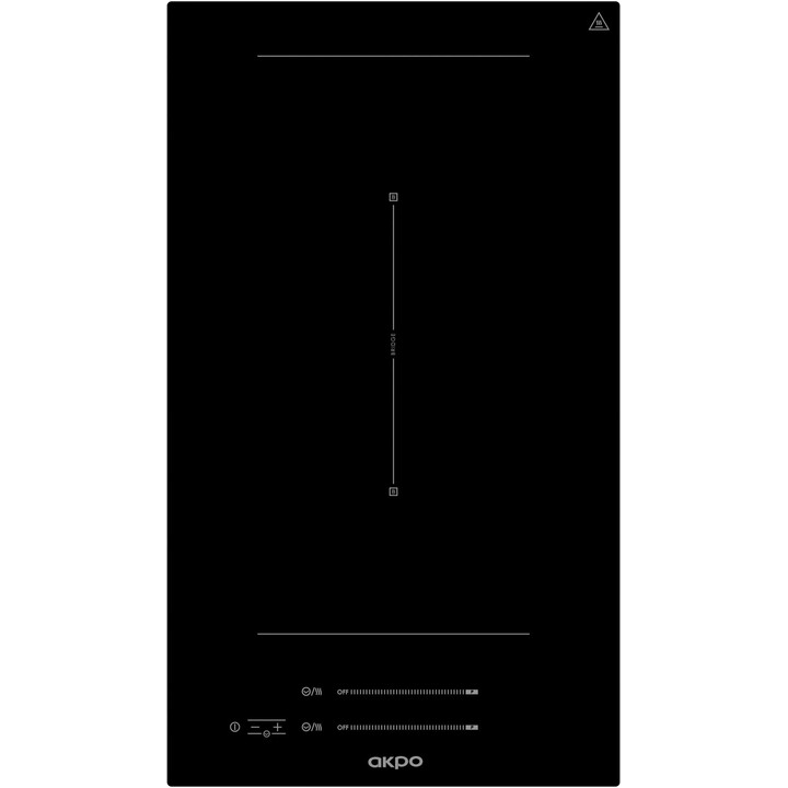 Akpo PIA 30 6800, 30 cm Induktionskochfeld mit 2 Schnellkochzonen und Slider Touch Control, Schwarz