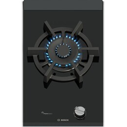 Bosch 8 Series PRA3A6I10, fogão a gás de 30 cm com 1 zona de cozedura potente e suportes em ferro fundido, Preto