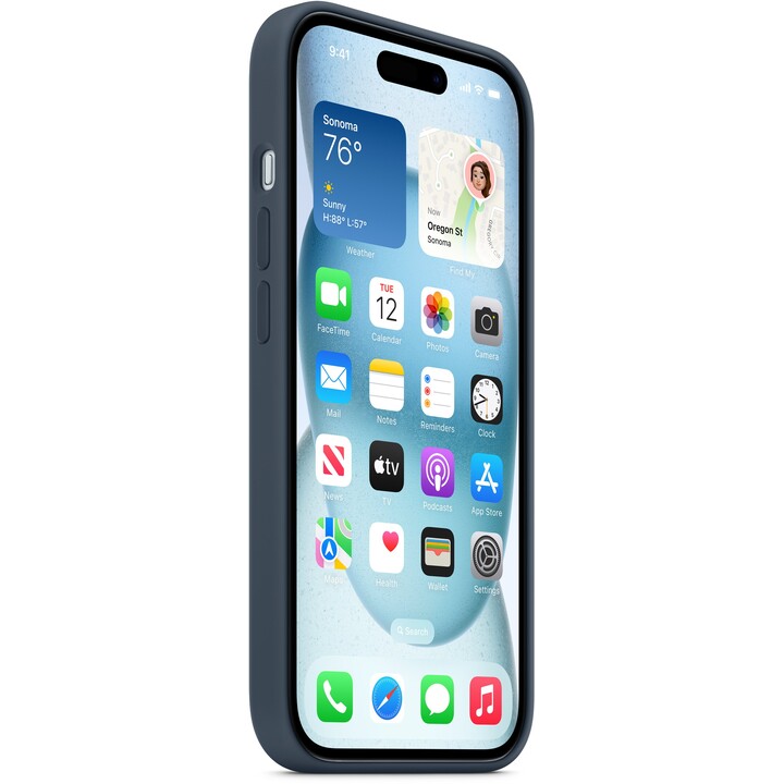 Capa de silicone APPLE para iPhone 15 Plus (Storm)