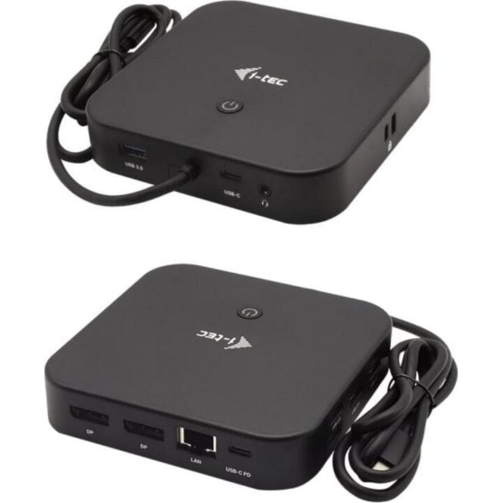 Estación Docking USB-C i-tec C31DUALDPDOCKPD 2xDisplayPort Power Delivery 100W Negro