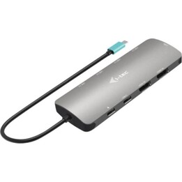 Estación Docking USB-C i-tec Metal Nano 2x Display HDMI 100W PD + Cargador 100W Gris