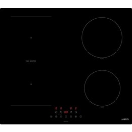 MPM-60-IM-15, placa de indução de 60 cm com zonas de cozedura rápida e comandos tácteis digitais de segurança inteligente, Preto