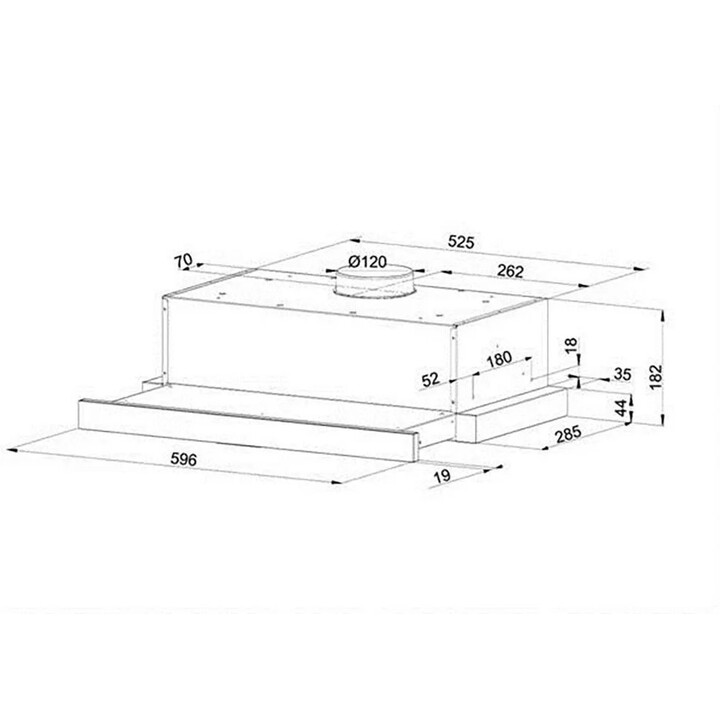 Maan Corona 2 Touch 60, Telescopic hood with 315 m³/h extraction, touch controls and slim integrated design, Black