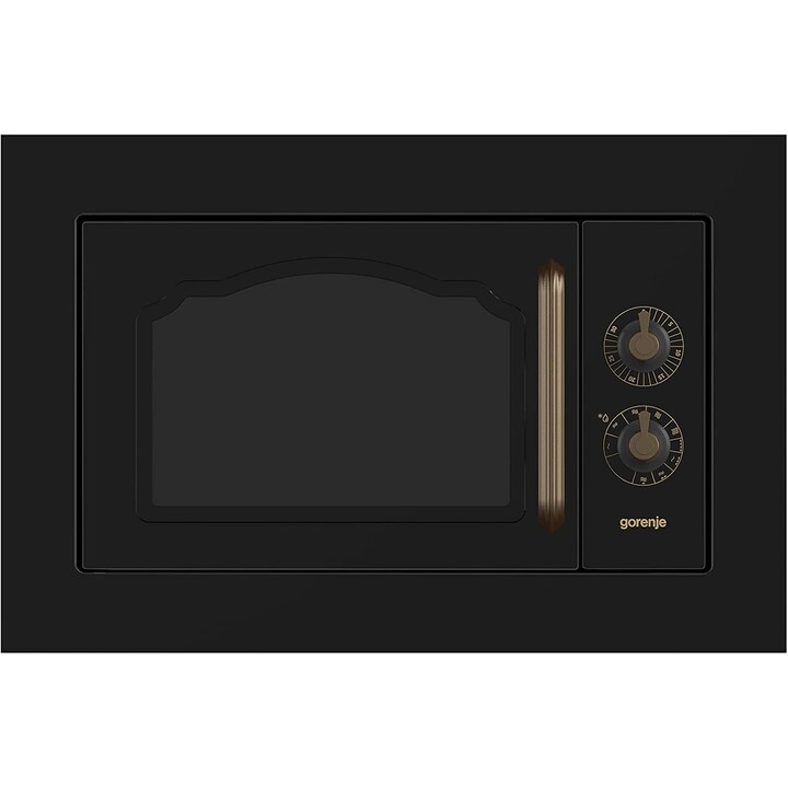 Gorenje BM235CLB, Four à micro-ondes combiné intégré 23L 800W avec design classique et fonctions intelligentes avancées, Noir