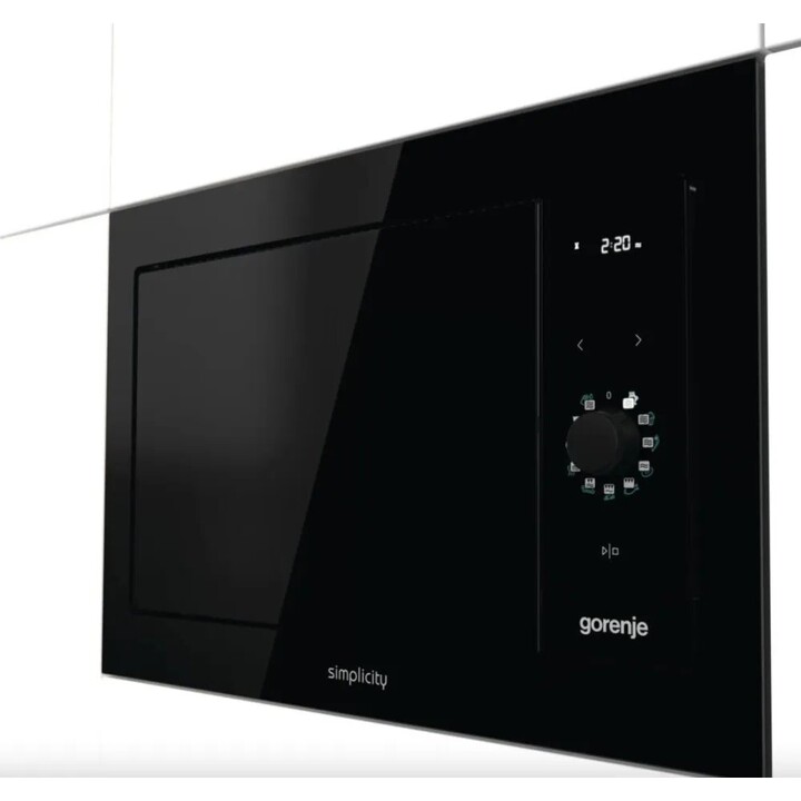 Gorenje BM235G1SYB, forno a microonde da 23 litri con grill integrato e programmi automatici di cottura rapida, nero