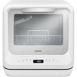 Bomann TSG 5704, Mini lavastoviglie da tavolo ideale per piccoli spazi con 5 efficienti programmi di lavaggio, bianco