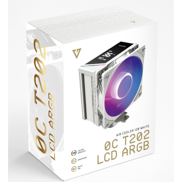 MODECOM Volcano 0C T202 LCD ARGB Prozessor Luftkühlung 12 cm Weiß