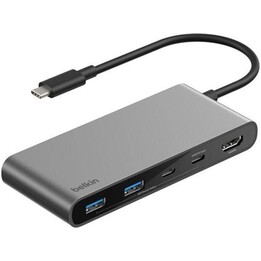 Belkin Connect USB-C 7-Port Multiport Adapter Hub 4K 60Hz 100W PD Grey