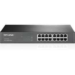 TP-Link TL-SG1016D 16-Port Gigabit Unmanaged Desktop Rackmount Switch Schwarz