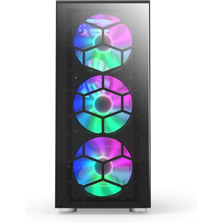 Montech X3 Glass Negra Caja Mid-Tower 6 Ventiladores RGB Fijos Alto Flujo de Aire