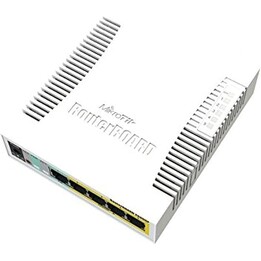 MikroTik RB260GSP Switch inteligente Gigabit de 5 portas com saída PoE passiva e ranhura SFP