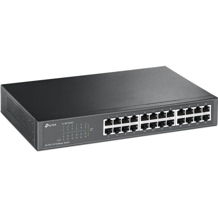 TP-Link TL-SF1024D Conmutador de sobremesa de 24 puertos a 10/100 Mbps para montaje en bastidor con carcasa de acero
