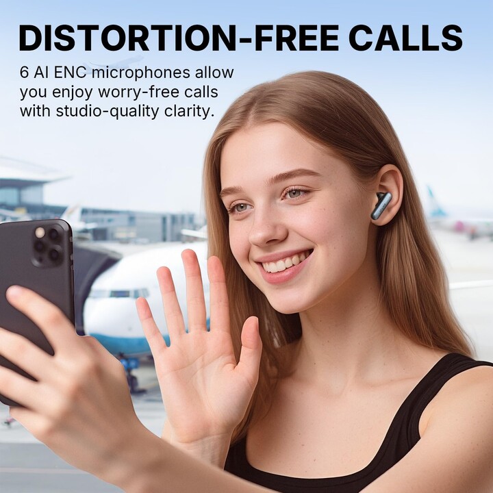 EarFun Air Pro 4i Blanco- Auriculares Bluetooth con ANC 50dB Sonido Hi-Res