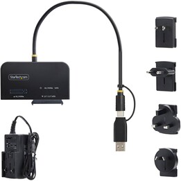 StarTech USB-C USB-A a M.2 NVMe y 2.5in 3.5in SATA Adaptador 10Gbps sin herramientas SSD HDD Lector