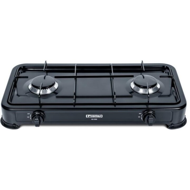 Promis KG200, High-performance portable gas stove without reducer ideal for camping and outdoor use, Black