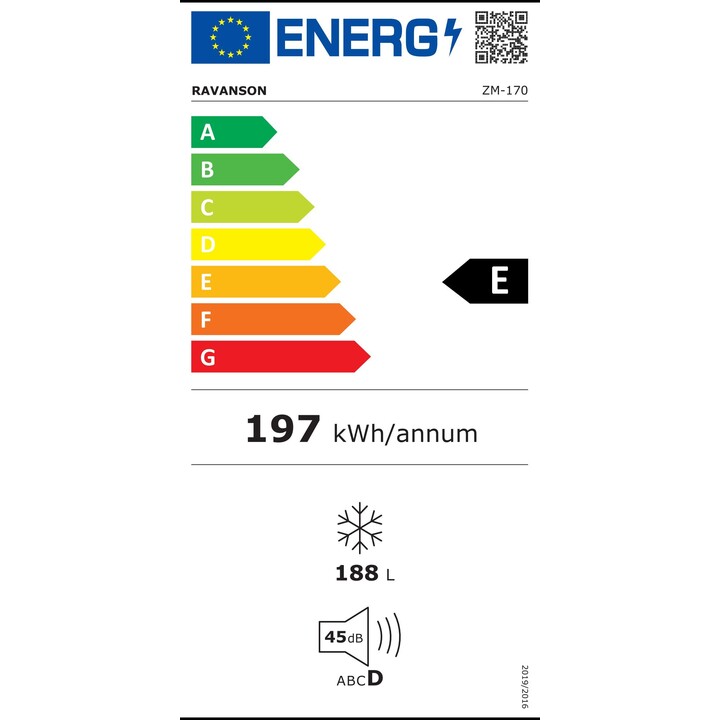 Ravanson ZM-170, arca congeladora horizontal de 170L com controlo de temperatura e baixo consumo de energia, Branco