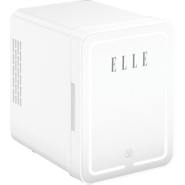 ELLE, mini-frigorifero portatile da 4L con specchio LED frontale per la conservazione di trucco e creme, bianco