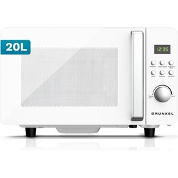 Grunkel MWD-25FLAT, Microondas de 25L y 800W con tecnología de base plana para mayor espacio, Blanco