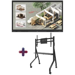 Écran tactile d´affichage dynamique LG CreateBoard 55TR3DQ-B de 139,7 cm (55 pouces) avec supports Neomounts FL50-525BL1 et 