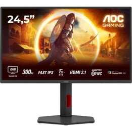 Monitor Gaming AOC Q25G4SR 24.5" QHD 300Hz Fast IPS HDR400 1ms HDMI 2.1 Negro/Rojo