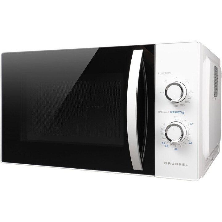Micro-ondas Grunkel MWG-25GRILL, 25L e 850W com função Grill para resultados estaladiços e uniformes, Branco