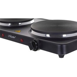 Maestro MR-772-2, cuisinière électrique double 2500W avec finition durable et design compact, noir