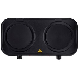Maestro MR-771-2, Panela eléctrica portátil de 2000 W com placa de aquecimento dupla e design de limpeza fácil, preto