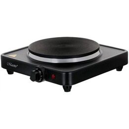 Maestro MR-772-1, Placa de fogão eléctrica simples com controlos frontais e superfície durável, Preto
