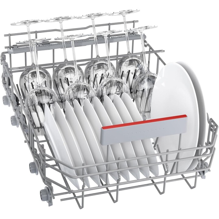 Bosch Serie 2 SPV2HMX02E, Lavavajillas integrado de 45 cm para 10 cubiertos con motor silencioso, Blanco