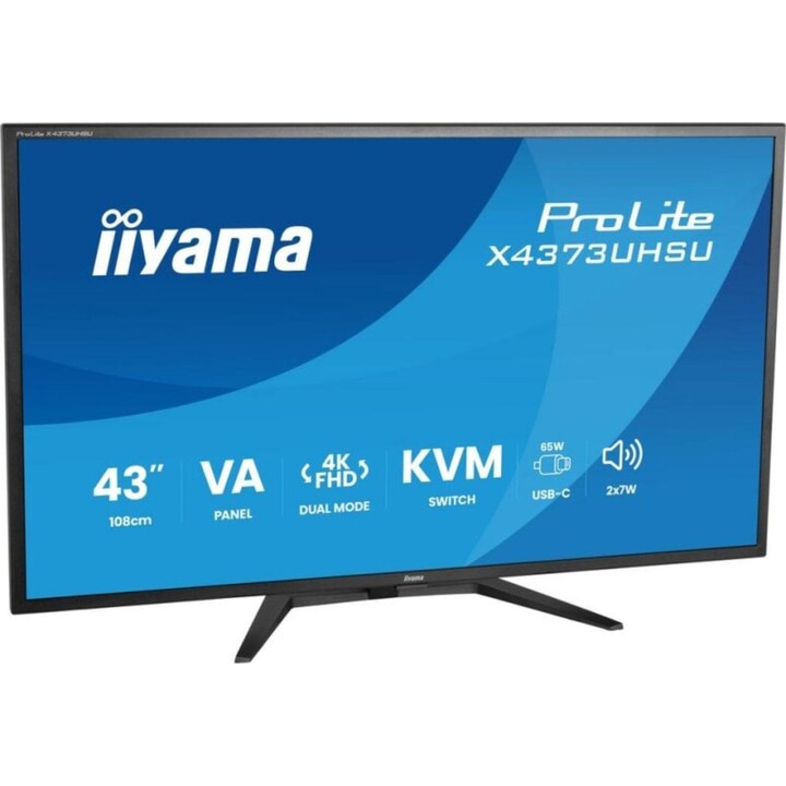 iiyama ProLite X4373UHSU-B2 Monitor KVM 43" UltraHD 4K 60Hz VA HDR10 Altoparlanti USB-C