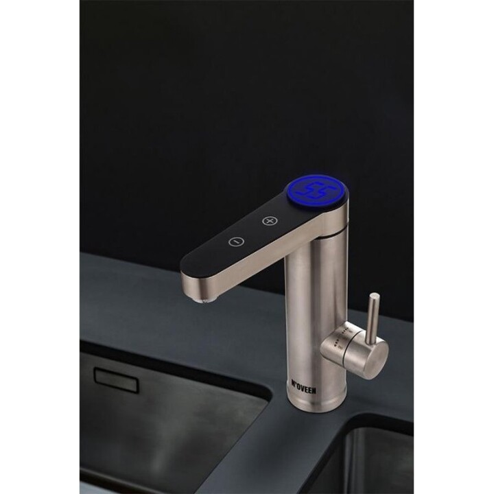 Noveen IWH960 INOX, Elektrischer Durchlauferhitzer mit digitaler Temperaturanzeige, Silber