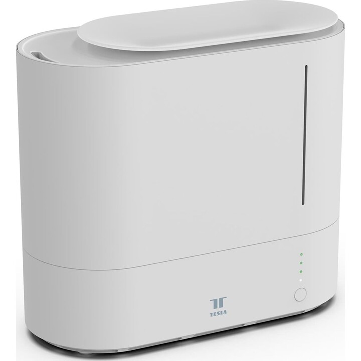 Tesla TSL-AC-PRO4, umidificatore d'aria WiFi intelligente con diffusore di aromi e sistema di controllo a LED su schermo, bianco