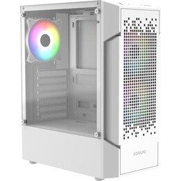 Caixa ATX Mid-Tower COOLPC Shadow Core White com ARGB e painel frontal em malha