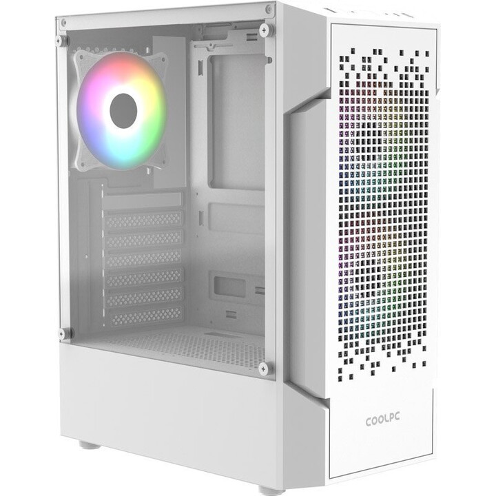 COOLPC Shadow Core White ATX Mid-Tower Case with ARGB and Mesh Front Panel