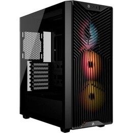 Caixa mid-tower ATX Corsair 3200D RS ARGB, 3 ventoinhas de 120 mm, vidro temperado Preto