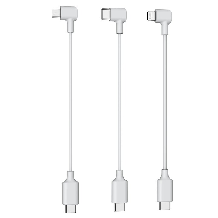 Set of 3 USB Cables for Atom Potensic Drone, Micro/Type C/Lightning