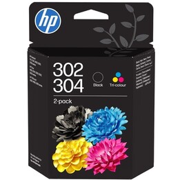 Original HP Tintenpatrone Nr. 302 + Nr. 304 Multipack / Dreifarbig / Schwarz