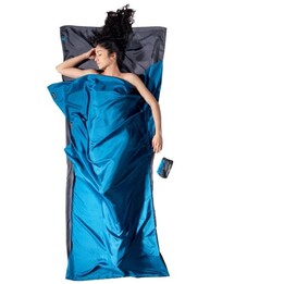 Sacco lenzuolo per sacco a pelo Cocoon TravelSheet Silk, rhino/cornflower