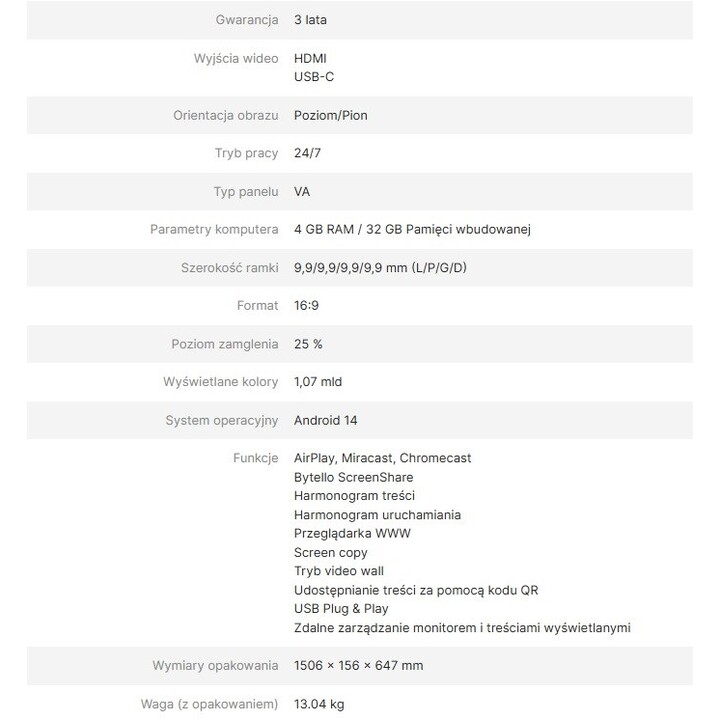 Monitor de informações AVTEK DS2 43"