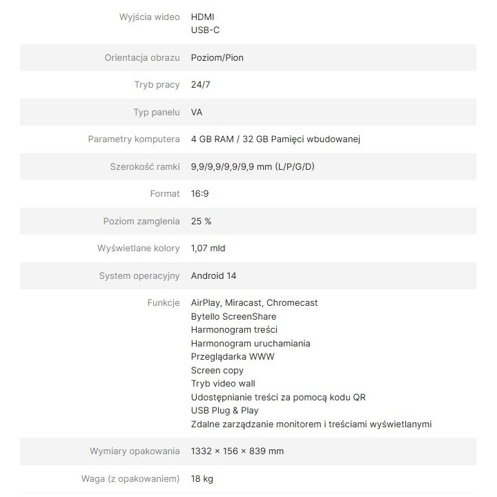 Monitor informativo AVTEK DS2 55"
