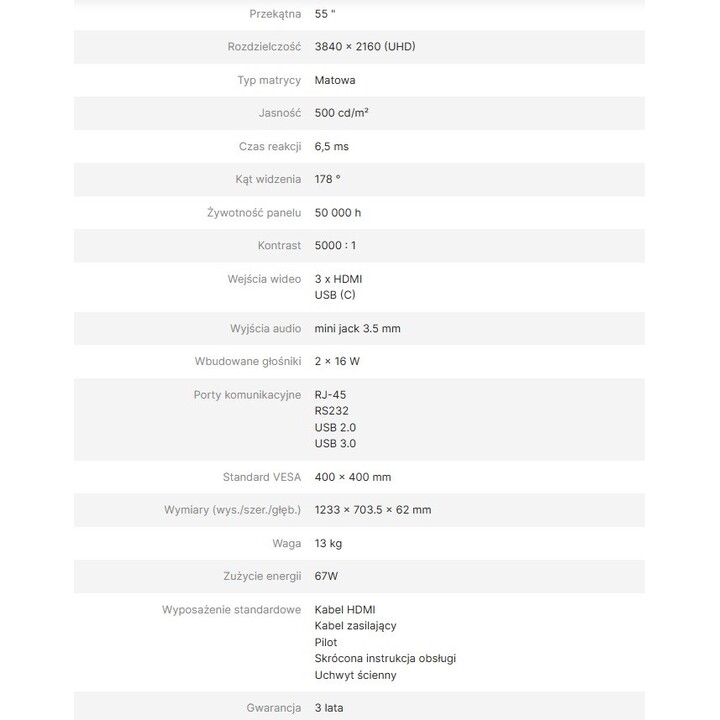AVTEK INFORMATION MONITOR DS2 55"